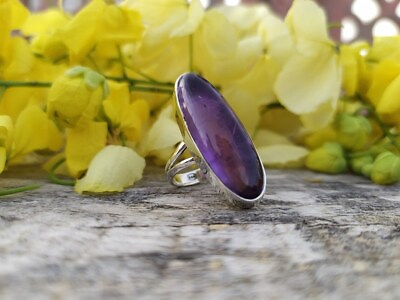 #ad Fine Purple Amethyst Gemstone 925 Sterling Silver Handmade Ring All Size K 16 $15.43