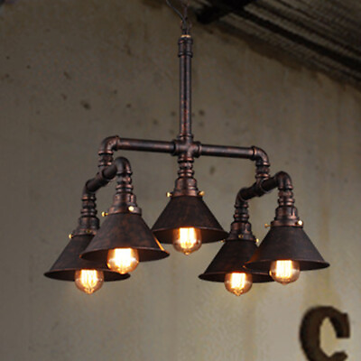 Rustic Industrial 5 Heads Ceiling Chandelier Light Steampunk Pendant Island Lamp $149.99