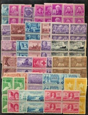 #ad 31 Different Vintage Mint NH 3 Cent United States Commemorative Blocks of 4 $9.97