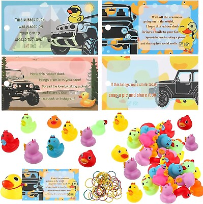 #ad 200 PCS Jeep Rubber Ducks in Bulk Assorted Duckies for Ducking Cruise Duck Small $19.04