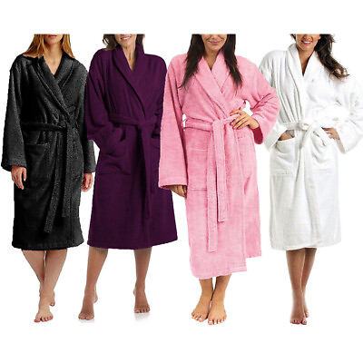 #ad Luxury Terry Towel Bathrobe Women Lady Soft Towelling Robe Shawl Dressing Gown $19.26