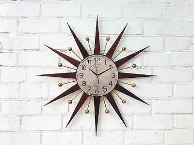 #ad Unique Gift 30quot; Handmade George Nelson Style Atomic Wall Clock Modern Sunburst $190.00