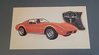 #ad 1974 Chevrolet Corvette Coupe Car Dealership Postcard Advertising Litho $10.00