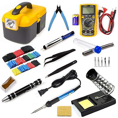 #ad Electric Soldering Iron Tool Kit Electronics Adjustable Temperature Welding Tool $25.74