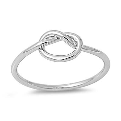 #ad Sterling Silver Woman#x27;s Plain Thin Knot Ring Beautiful 925 Band 7mm Sizes 2 13 $11.39