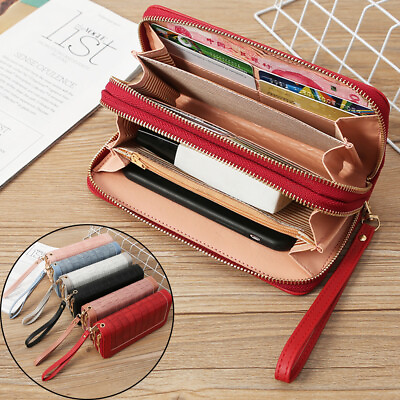 #ad Long Wallet Leather Women Zipper Clutch Credit Card Holder Purse Pocket Handbag $12.99