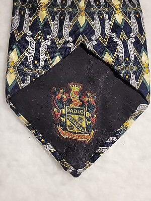 #ad 🇮🇹 Paolo Gucci Silk Tie Vintage Made In Italy Elegant Print quot;56.5x4quot; $39.99