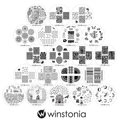 #ad Winstonia Nail Art Stamping Plates Set Stamp Manicure 4TH GEN Template Disc Gel $8.95