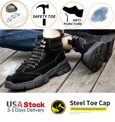 #ad HANHAN Work Boots Steel Toe Cap Mens Safety Shoes Breathable leather Sneakers $21.00