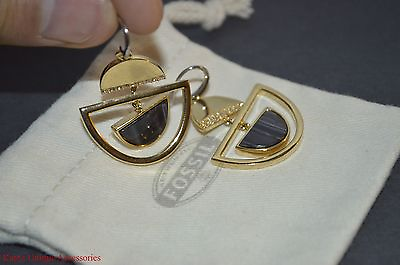 #ad Fossil Brand Open Work Gold tone Drop Chandelier Earrings Crystal Detailing $58 $41.65