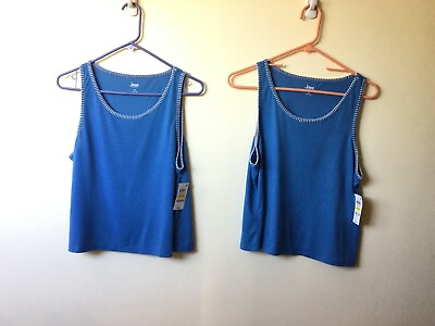 #ad Lot of 2 Women#x27;s Size Medium Jenni Intimates Blue Sleepwear Tank Top A17 $8.12