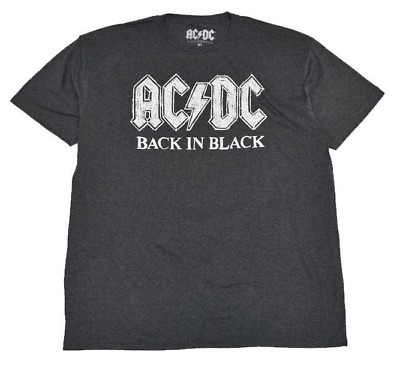#ad ACDC Mens Tee T Shirt S M L XL Rock Tour Band Metal Hard Vintage Music Gray NEW $17.09