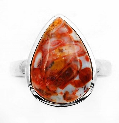 #ad Natural Tube Agate 925 Solid Genuine Sterling Silver Ring Jewelry Sz 9 NW16 7 $28.99