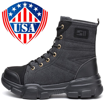 #ad Mens Safety Shoes Steel Toe Cap Work Boots Non slip Indestructible Sneakers Size $32.99