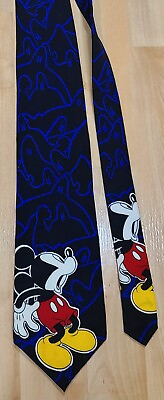 #ad Silk Balancine The Tie Works Men#x27;s Tie Blue Ghosts Mickey Disney Made in Korea $12.00