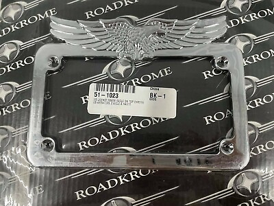 #ad RoadKrome Eagle On Top Chrome License Plate Frame motorcycle size $14.16