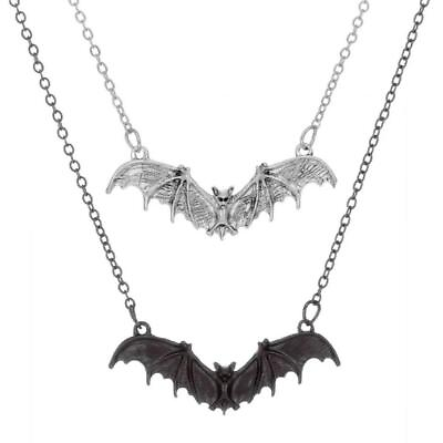 #ad BAT NECKLACE 16quot; Chain Flying Wings Spread Charm Pendant Vampire Halloween NEW $7.95