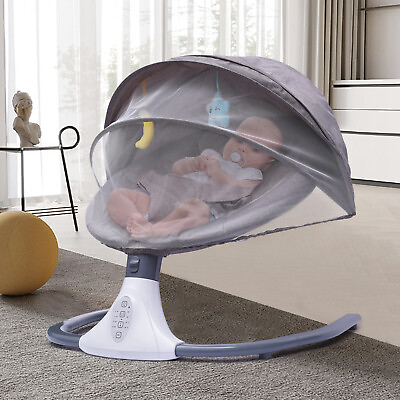 #ad Electric Baby Bouncer Swing Bluetooth Music Cradle Rocker Chair Infant Newborn $80.80