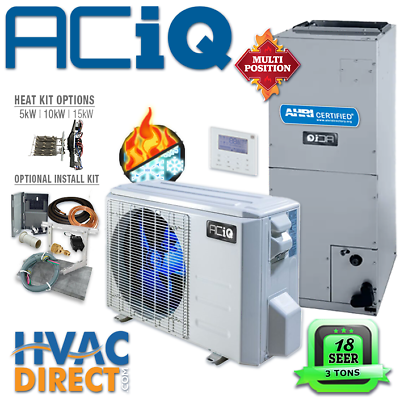 #ad ACiQ 3 Ton Inverter Heat Pump Split System Electric Central AC Kit 16.2 SEER2 $3325.00