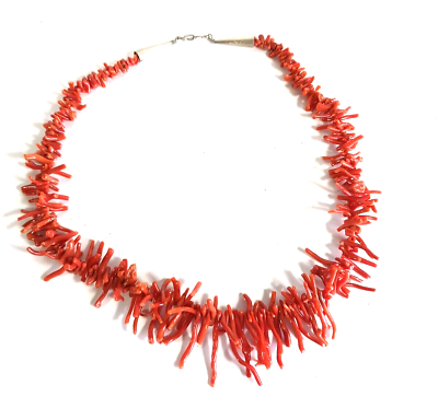#ad Graduated Coral Branch Necklace Vintage Genuine Natural 22quot; $250.00