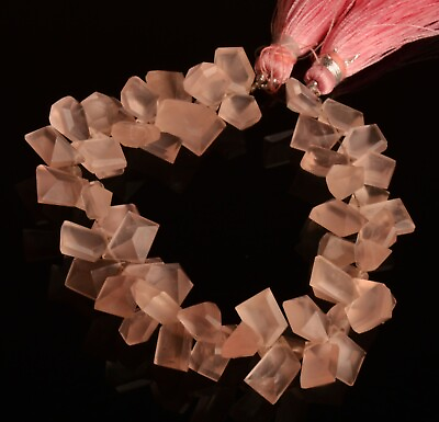 #ad Natural Rose Quartz Gem Cut Stone Shape Beads 9 to 11 mm Size Beads 7quot; Strand $27.20