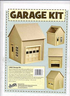 #ad GARAGE KIT by Houseworks 9997 unfinished wood 1 12 scale dollhouse FREE SHIPPING $129.99