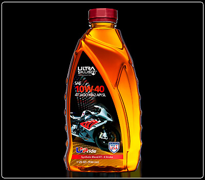 #ad Ultra1Plus SAE 10W40 Synthetic Blend 4T Motorcycle Oil API SL 4 Stroke Quart $50.28