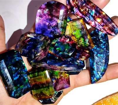 #ad Natural 1000 Ct Ammolite Mix Cut Opal Like Organic Doublet Rare Gemstone Lot $191.87
