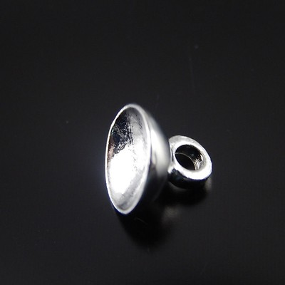 #ad 20pcs Plated Silver Alloy Nice Beads Caps Pot Cover Shaped Pendant Jewelry Craft $2.84
