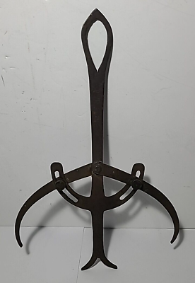 #ad Antique Blacksmiths Wheelwright Double Caliper Iron Tool Lathe Turning Wagon $149.00