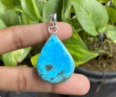 #ad Turquoise Gemstone Pendant 925 Sterling Silver Handmade Pendant Jewelry Gift $14.96