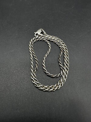 #ad ROPE CHAIN STERLING SILVER ITALIAN NECKLACE 1mm 14quot; $33.95