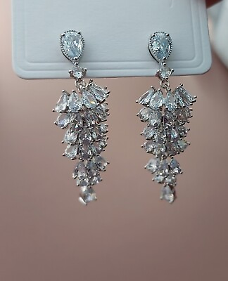 #ad Triangular Crystal Chandelier Earrings $15.00