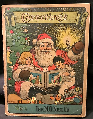 #ad ANTIQUE SANTA GIVEAWAY ADVERTISING PROMOTIONAL HANDOUT M.O’NEIL CO AKRON OHIO $65.00