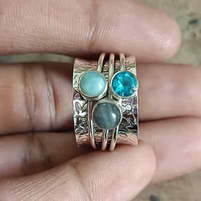 #ad Labradorite Ring 925 Sterling Silver Bandamp; Statement Handmade Ring All Size $14.24
