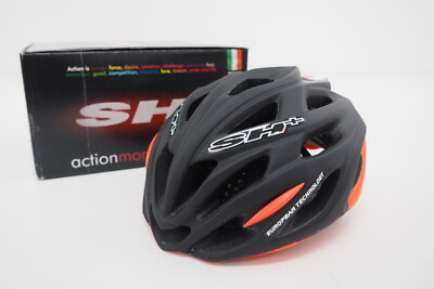 #ad New SH Shabli Road Cycling Helmet Matte Black Orange One Size 55 60cm $29.99