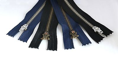 #ad #5 metal zippers perfect for jean pants.7quot; bronze or silver teeth blk navy tape $59.99
