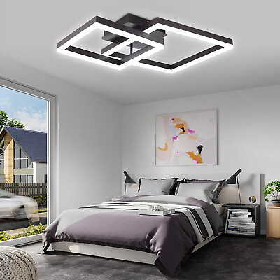 #ad Modern LED Ceiling Light Dimmable Flush Mount Lamp Chandelier Living Room Remote $56.70