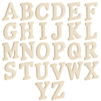#ad 26 Pieces Wooden Alphabet Letters for Crafts 6 In ABCs for Painting 0.1quot; Thick $25.99