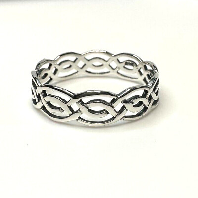 #ad Celtic Weave Ring 925 Sterling Silver Sizes 4 to 12 NEW $13.70