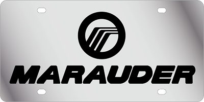 #ad Chrome Mercury Marauder Emblem Premium Steel License Plate 3D Word Black Logo $39.95