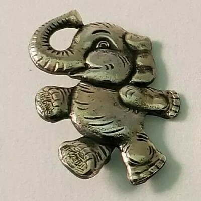 #ad BABY ELEPHANT STERLING BROOCH PIN $49.00