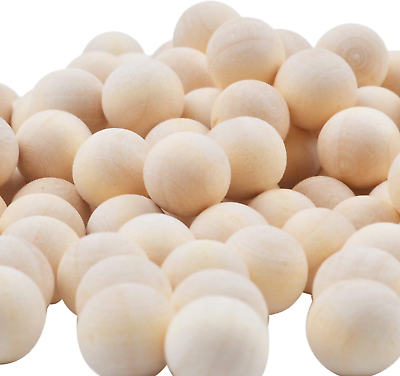 #ad 200 Pieces Round Wood Balls Unfinished Wooden Balls Natural Craft Balls for DIY $12.50