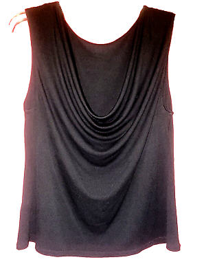 #ad Eileen Fisher Black Silk Sleeveless Scoop Neck Top Size Med. $26.00