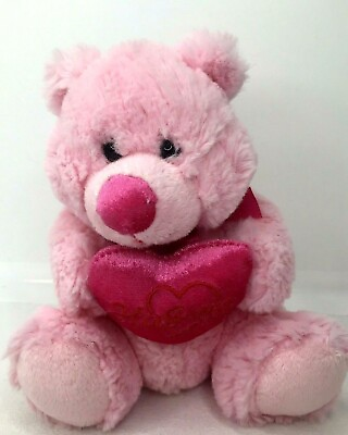 #ad Hug Me Heart Pink Teddy Bear Plush 6quot; Valentines Birthday Easter Stuffed Animal $12.65