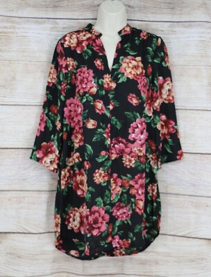 #ad Available by Angela Fashion Womens Floral High Low Tunic 3 4 Sleeve Top Sz S M L $19.99