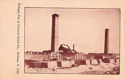 #ad Hebron ND North Dakota Fire Pressed Brick Company Plant c1905 Vtg Postcard C13 $115.00