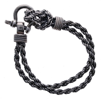 #ad Anchor Clasp 2 Row Rope Bracelet 925 Sterling Silver 8quot; unisex bracelet $156.00