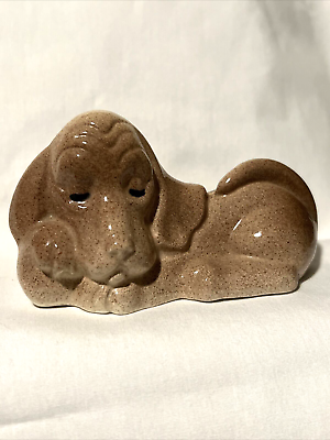#ad Hound Dog Figurine Pet Animal Ceramic Brown Figurine $12.52