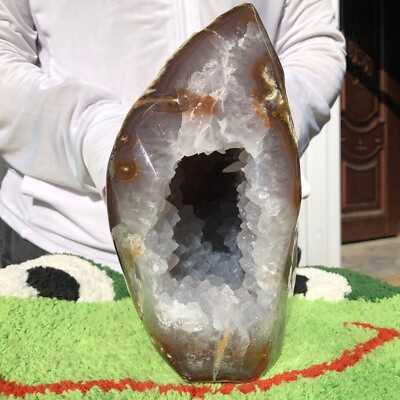 #ad 11.2 LB Natural Agate Geode Quartz Crystal Mineral Specimen Madagascar $185.50
